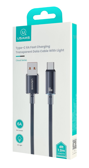 USAMS  USB-C  USB US-SJ658, 66W, 480Mbps, 1.2m,  SJ658USB01