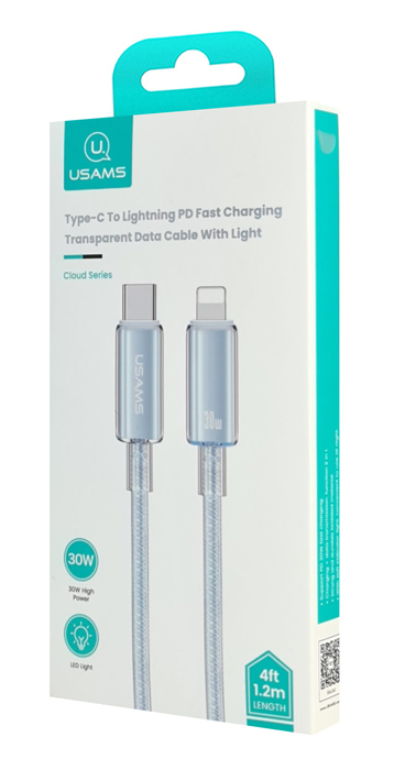 USAMS  Lightning  USB-C US-SJ659, 30W, 480Mbps, 1.2m,  SJ659USB03