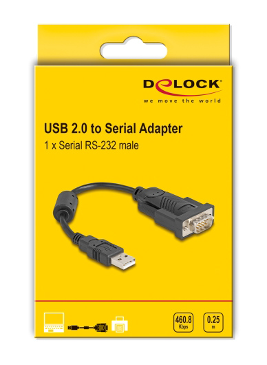 DELOCK  USB  RS-232 64276, 460.8Kbps, 0.25m,  64276