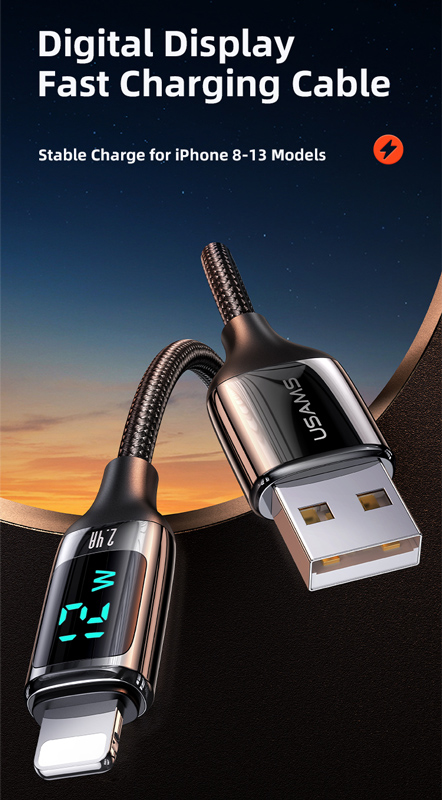 USAMS  Lightning  USB US-SJ543, 12W, 1.2m,  SJ543USB01