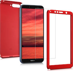 360 Full Cover & Temp.Glass Huawei Y6 18 Red