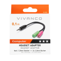 VIVANCO AUDIO SPLITTER 3.5mm JACK to 2x 3.5mm JACK 0.1m