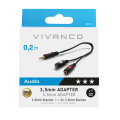 VIVANCO AUDIO CONNECTION CABLE 3.5mm TO 2X 3.5mm GOLD PLATED 0.2m