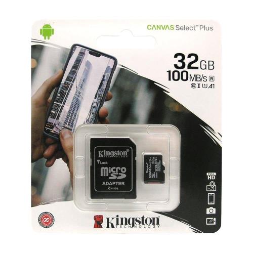   Micro SDHC C10 UHS-I U1 Kingston Canvas Select Plus 100MB/s 32Gb + 1 ADP