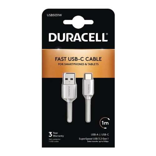   USB 3.0 Duracell USB A  USB C 1m 