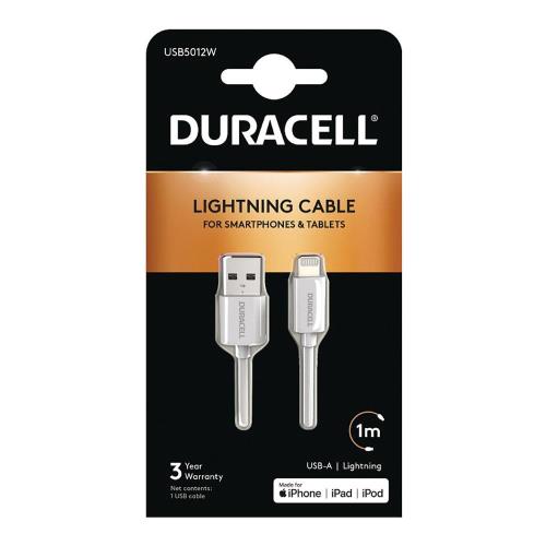   USB 2.0 Duracell USB A  MFI Lightning 1m 