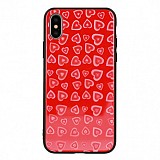 Apple iPhone XR Vennus Heart Glass Silicone Red