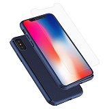 360 Full Cover & Temp.Glass iPhone X/XS Dark Blue