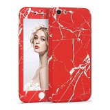 360 Full Cover Marble & Temp.Glass iPhone 6/6s Plus MC12 Red