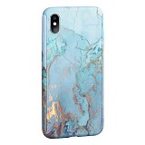 360 Full Cover Marble & Temp.Glass iPhone XS MAX MC5 Blue/Gold