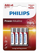 PHILIPS Power   LR03P4B/5, AAA LR03 1.5V, 4 LR03P4B-05