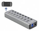 DELOCK USB hub 63264  , 9x , 5Gbps, 12V/2.25A PD,  63264