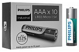 PHILIPS Industrial   LR03I10C/10, AAA LR03 1.5V, 10 LR03I10C-10