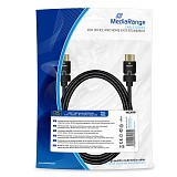  MediaRange HDMI High Speed with Ethernet connection, with rotating plugs, gold-plated contacts, 18 Gbit/s data transfer rate, 2.0m, cotton, black (MRCS197)