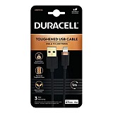   USB 2.0 Duracell Braided Kevlar USB A  MFI Lightning 1m 