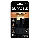   USB 2.0 Duracell Braided Kevlar USB A to MFI Lightning 2m 