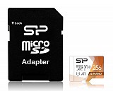 SILICON POWER   microSDXC Superior Pro, 256GB, Class 10 UHS-I U3 A1 V30 SP256GBSTXDU3V20AB