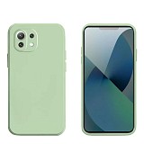 Bodycell Square Liquid Silicon Case Xiaomi Mi 11 Lite 4G/5G Light Green