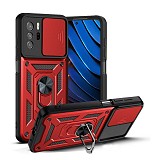 Bodycell Armor Slide Cover Case Xiaomi Poco X3 GT Red