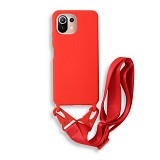 Bodycell Silicon Case με Λουρακι Xiaomi Mi 11 Lite Red