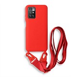 Bodycell Silicon Case με Λουρακι Xiaomi Redmi 10/Note 11 4G Red