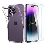  TPU Spigen Liquid Crystal (1 ) & Tempered Glass TR Slim (2 ) Apple iPhone 14 Pro Max Crystal Pack 