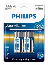 PHILIPS Ultra   LR03E6BP/10, AAA LR03 1.5V, 6 LR03E6BP-10