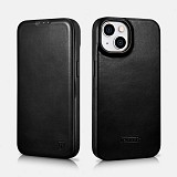 iCarer AKI 14220707 iPhone 14 Plus Curved Edge Leather Folio Black