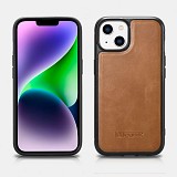 iCarer WMI14220719 iPhone 14 Plus Genuine Leather TPU Back Cover Light Brown