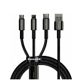 Baseus Tungsten Gold Braided USB to Type-C / Lightning / micro USB Cable 3.5A  1.5m (CAMLTWJ-01) (BASCAMLTWJ01)