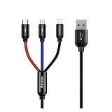 Baseus Three Primary Colors 3-in-1 Braided USB to Lightning / Type-C / micro USB Cable 3A  1.2m (CAMLT-BSY01) (BASCAMLT-BSY01)