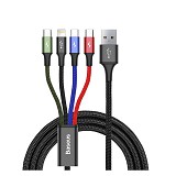 Baseus Braided USB to Lightning / 2x Type-C / micro USB Cable  1.2m (CA1T4-B01) (BASCA1T4B01)