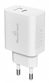 POWERTECH   PT-1044, USB & USB-C, PD QC3.0, 30W,  PT-1044