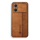 Bodycell Pattern Leather Backcover Xiaomi Poco M4 5G Brown