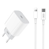 XO - L77 wall charger PD 20W USB-C + Lightning cable white