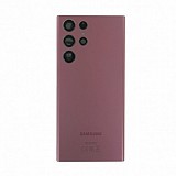 Samsung Galaxy S22 Ultra 5G BatteryCover+CameraLens Burgundy ORIGINAL