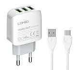 LDNIO   A3312   USB-C, 3x USB, 17W,  6933138691069