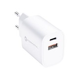 Forcell Travel Charger USB-C and USB A sockets - 3A PD Quick Charge 4.0 function (30W)