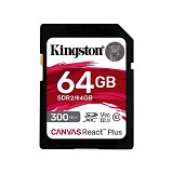 Kingston Canvas React Plus SDXC 64GB Class 10 U3 V90 UHS-II (SDR2/64GB) (KINSDR2-64GB)