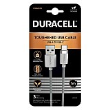   USB 2.0 Duracell Braided Kevlar USB A  USB C 1m 