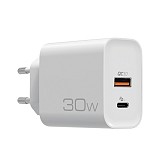 Universal   USB-A QC3.0 & USB-C PD3.0 30W,    NOD E-WALL AC30