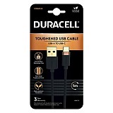   USB 2.0 Duracell Braided Kevlar USB A  USB C 1m 