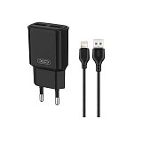 XO - L92C wall charger 2x USB + + Lightning cable 2,4A Black