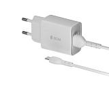 DEVIA wall charger Smart 2x USB 2,4A white + microUSB cable