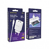 Borofone BN2 2Usb Wall Adapter Charger 2.1A+Usb/Lightning Cable White