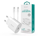 DEVIA wall charger Smart PD 25W 1x USB-C white + cable USB-C - USB-C