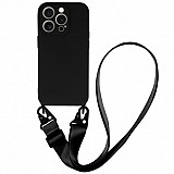 Apple iPhone 15 Testa Strap Silicone Design 2 Black