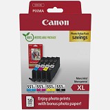 Canon  Inkjet CLI-551XL CMYK Photo Value Pack (6443B008) (CANCLI-551XLPVP)