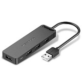 VENTION 4-Port USB 2.0 Hub with Power Supply 0.5M Black (CHMBD) (VENCHMBD)