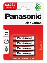 PANASONIC  Zinc Carbon, AAA/R03, 1.5V, 4 5410853032861